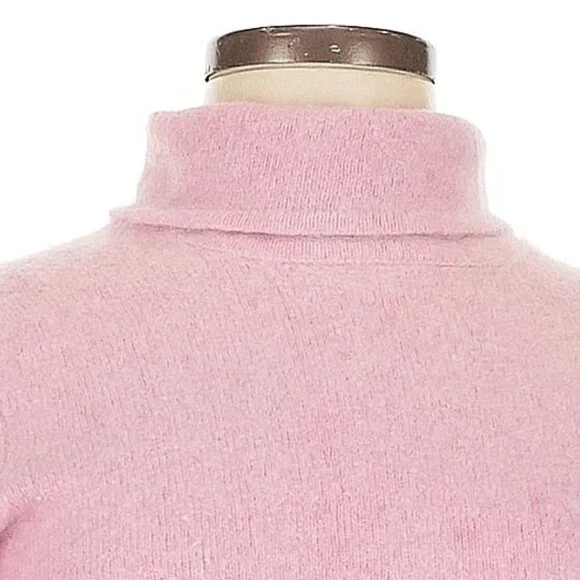 ILLIG Y2K angora blend pink turtleneck sweater - Picture 3 of 6